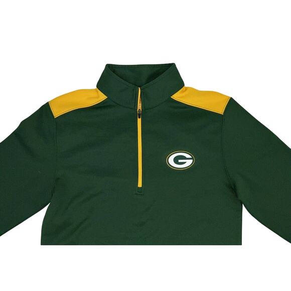 Green Bay Packers Men's 1/4 Zip Pullover Small Green NFL Team Apparel EUC - Picture 2 of 7